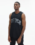 Purple T-Shirt Mesh Tank Black