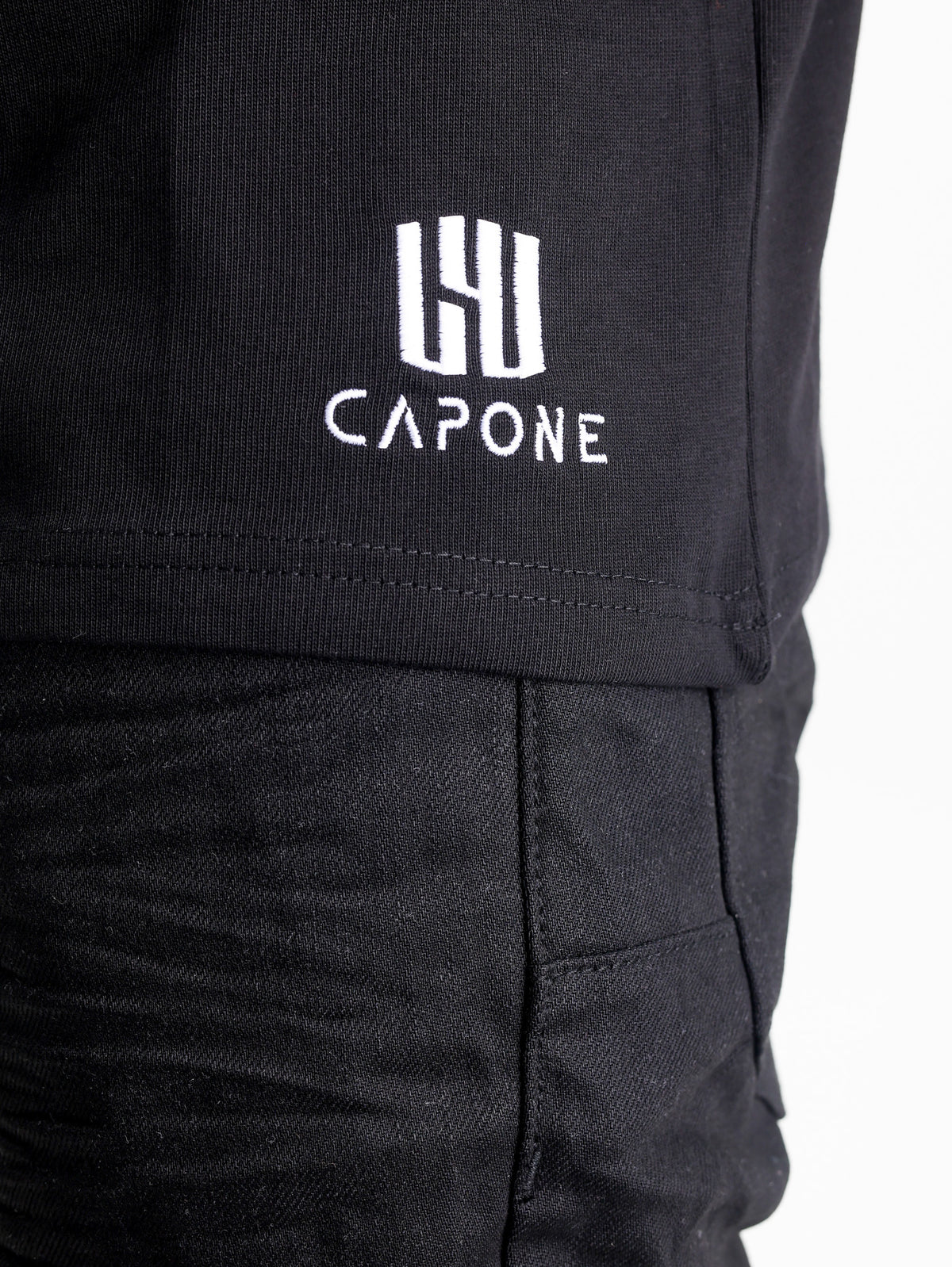 Capone Tops Capone T-Shirt Bottom Logo Black – AL Capone Premium
