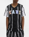 Karl Kani Shirt Serif Striped Baseball Black-White