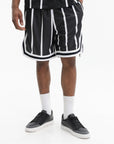 Karl Kani Shorts Striped Mesh Black-White
