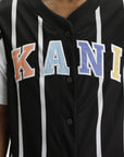 Karl Kani Shirt Serif Striped Baseball Black-White