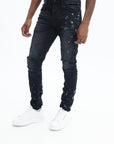 Purple Jeans Resin Knee Slit Black-AL Capone Premium