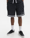Karl Kani Shorts Pinstripe Mesh Black