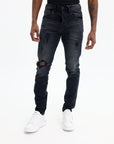 Purple Jeans Drop Fit Mid Rise Black