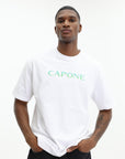 Capone T-Shirt Logo White-Aqua