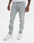 Purple Jeans Skinny Fade Distressed Light Indigo