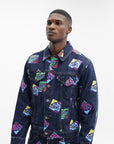 Ice Cream Jacket Running Dog Tile Denim Trucker Indigo
