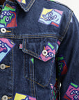 Ice Cream Jacket Running Dog Tile Denim Trucker Indigo
