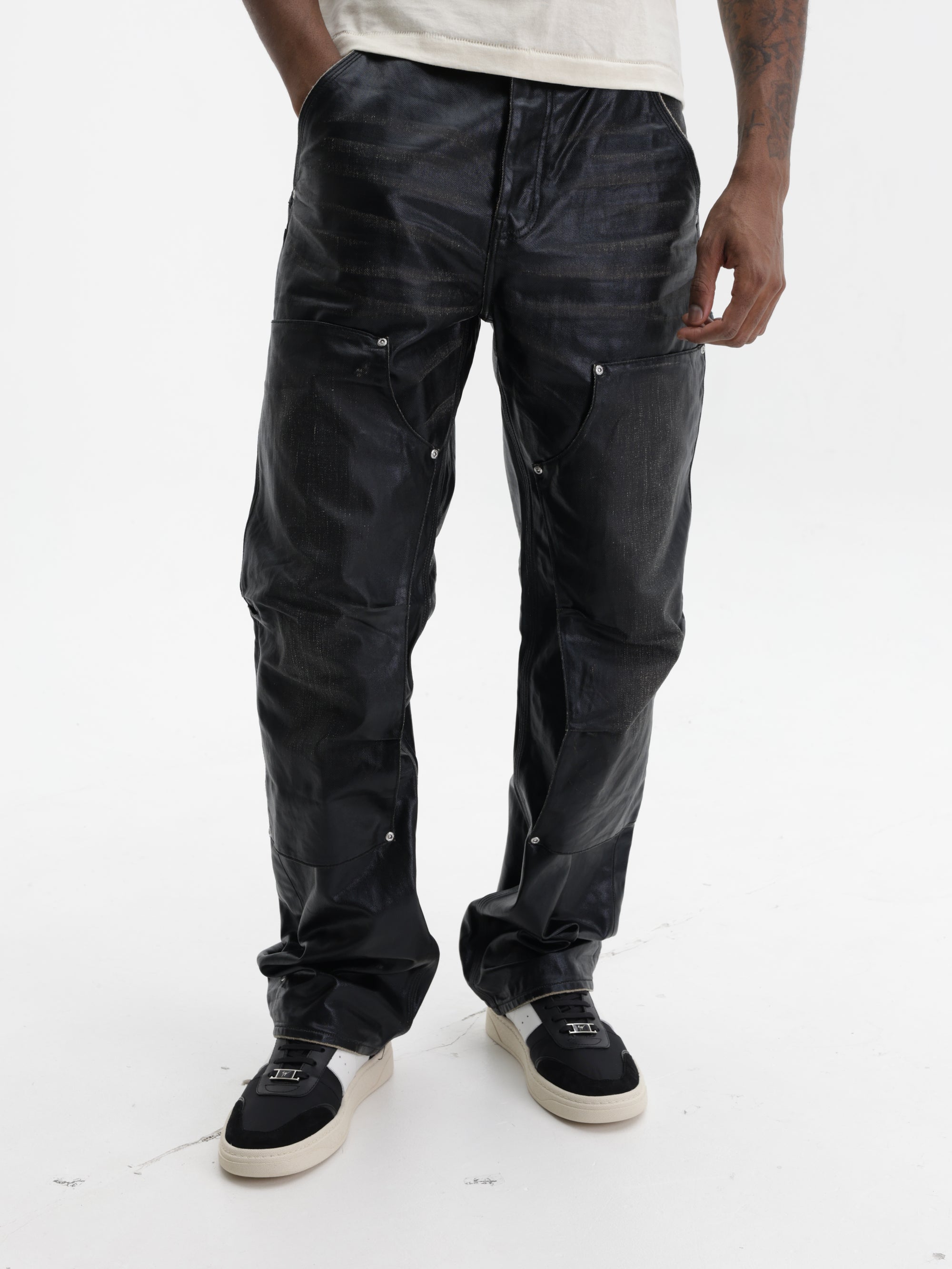 Purple Jeans Open Carpenter Panel Black