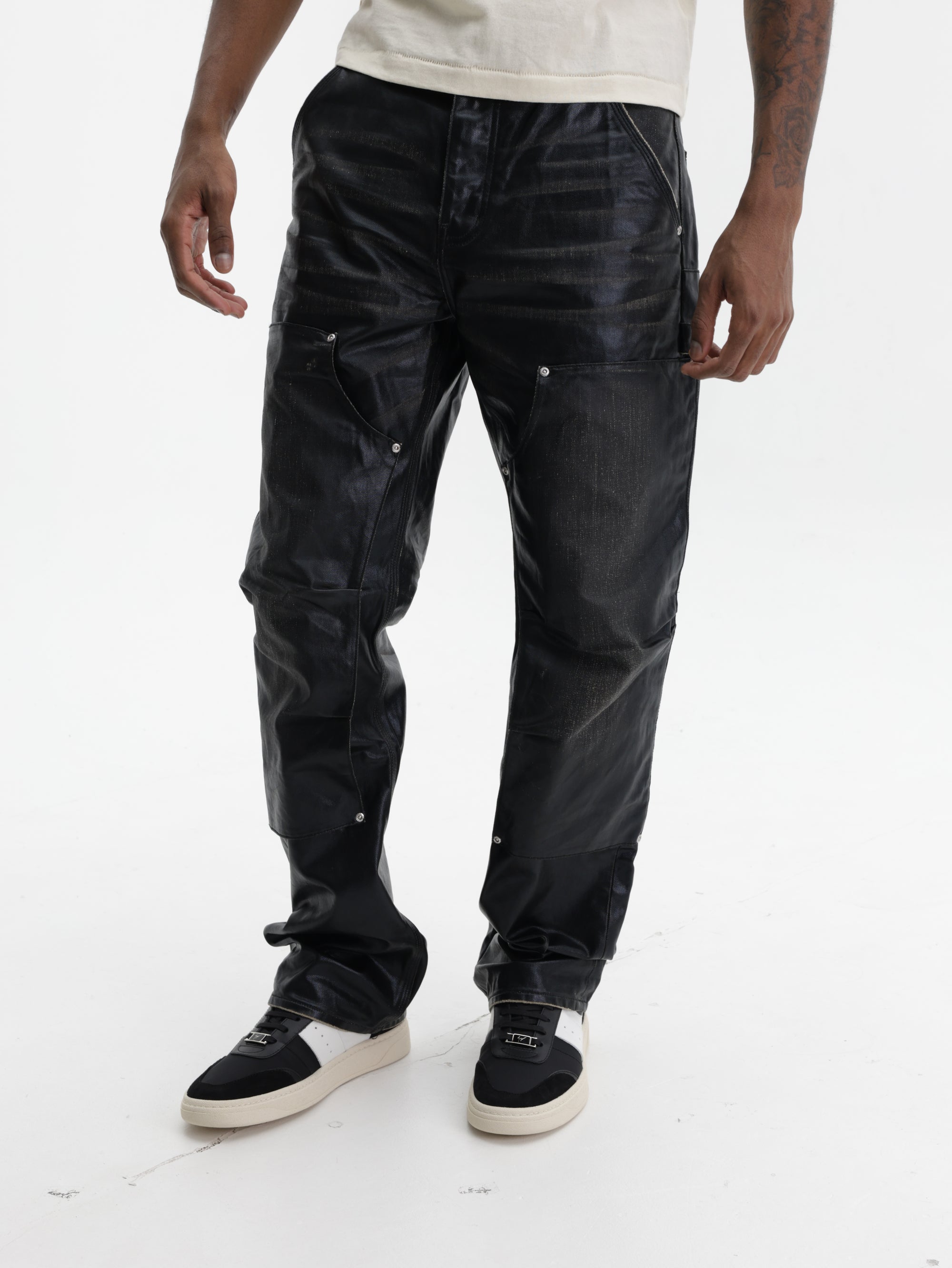 Purple Jeans Open Carpenter Panel Black