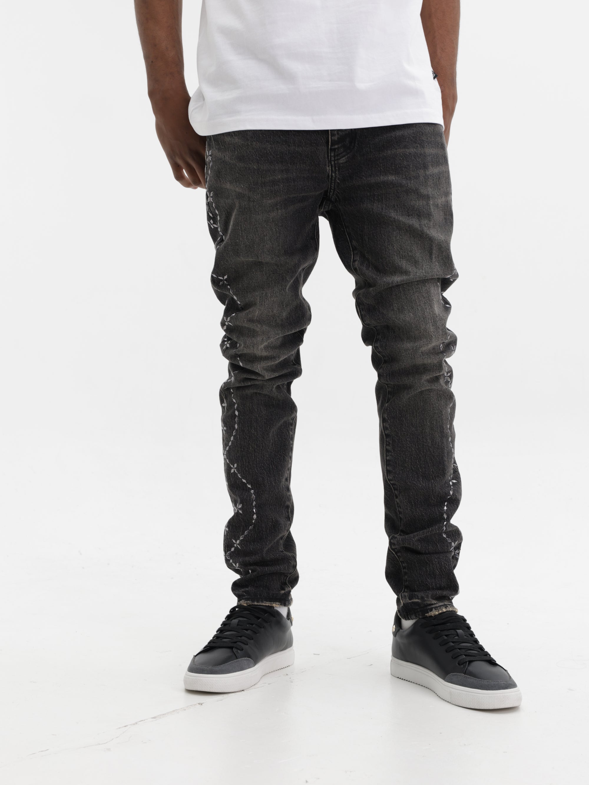 Purple Jeans Skinny Twist Black
