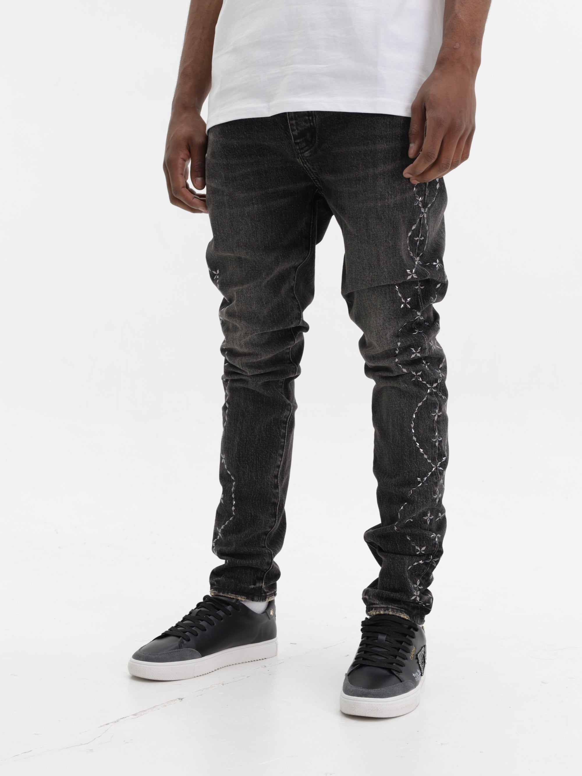 Purple Jeans Skinny Twist Black