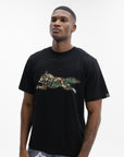 Ice Cream T-Shirts Woodland Camo Running Dog Black