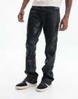 Purple Jeans Coated Flare Black