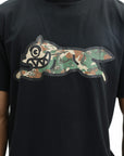 Ice Cream T-Shirts Woodland Camo Running Dog Black