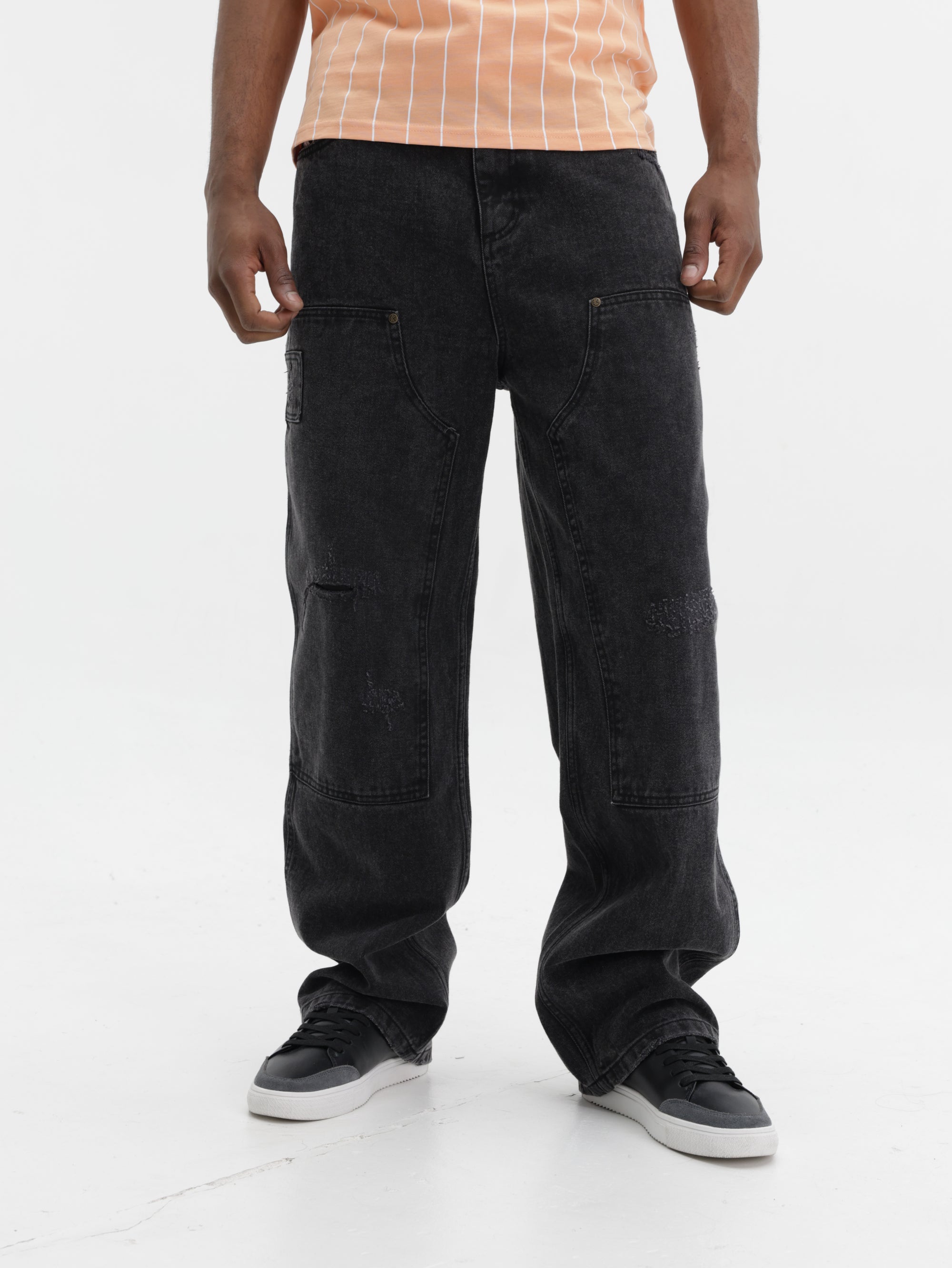 KARL KANI JEANS DISTRESSED CARPENTER BLEACHED BLACK