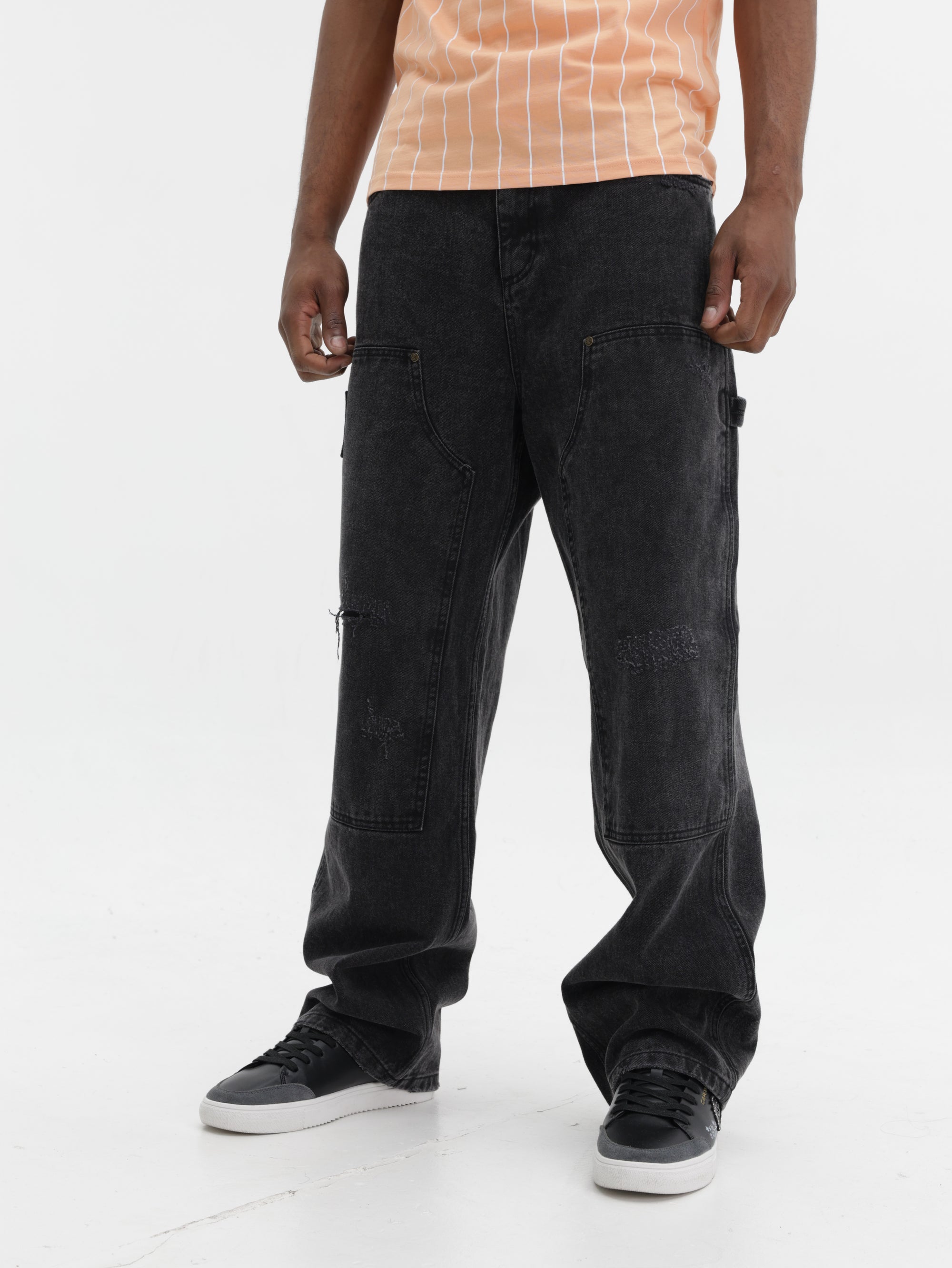 KARL KANI JEANS DISTRESSED CARPENTER BLEACHED BLACK