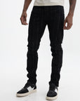 Purple Jeans Skinny Pinstripe Black