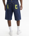 Ice Cream Denim Shorts Running Dog  Indigo