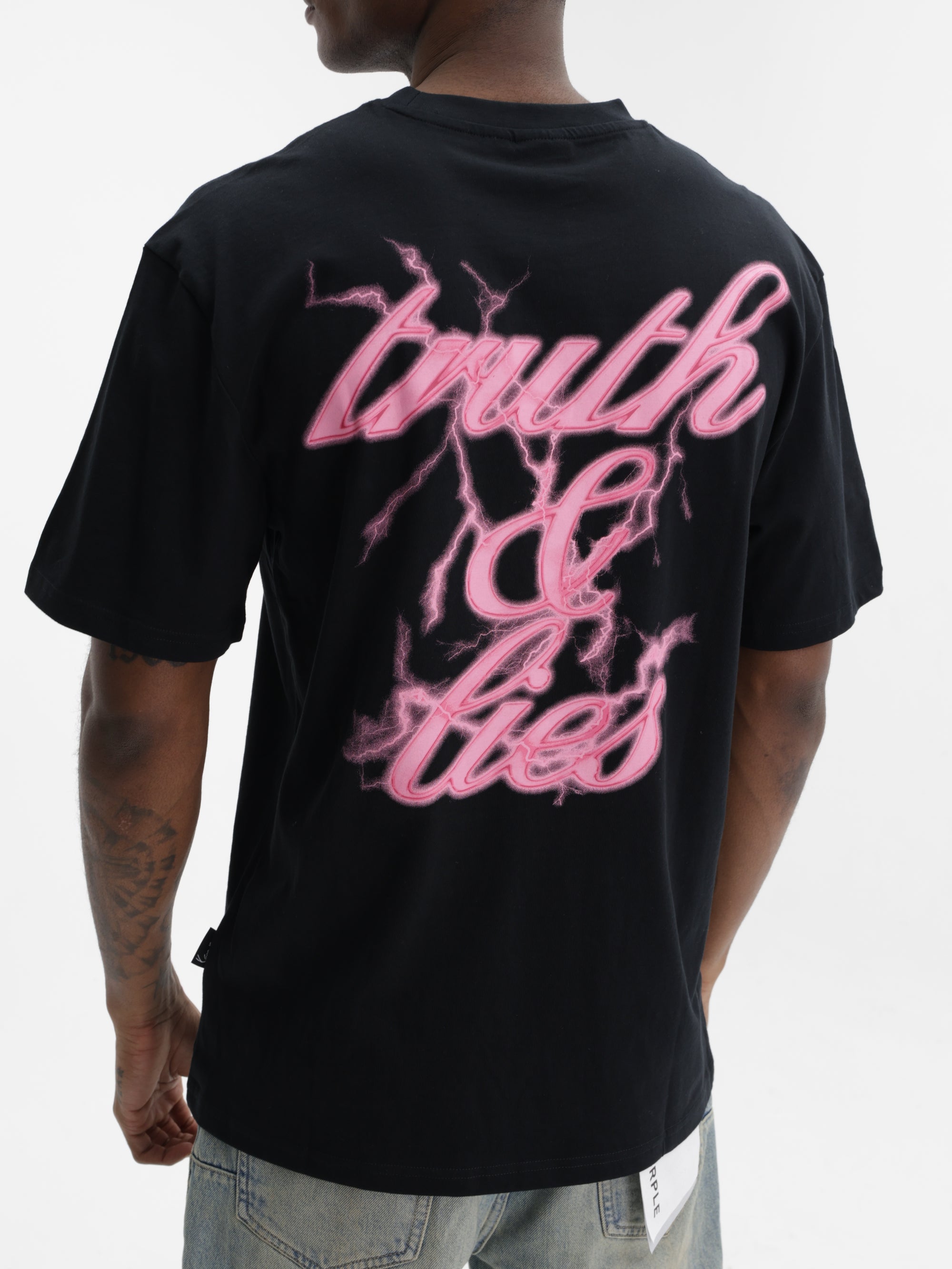 Karl Kani T-Shirt Retro Backprint Light Black-Pink