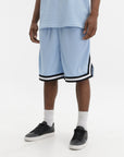 Karl Kani Shorts Mesh Bottom Stripe Mesh Light Blue