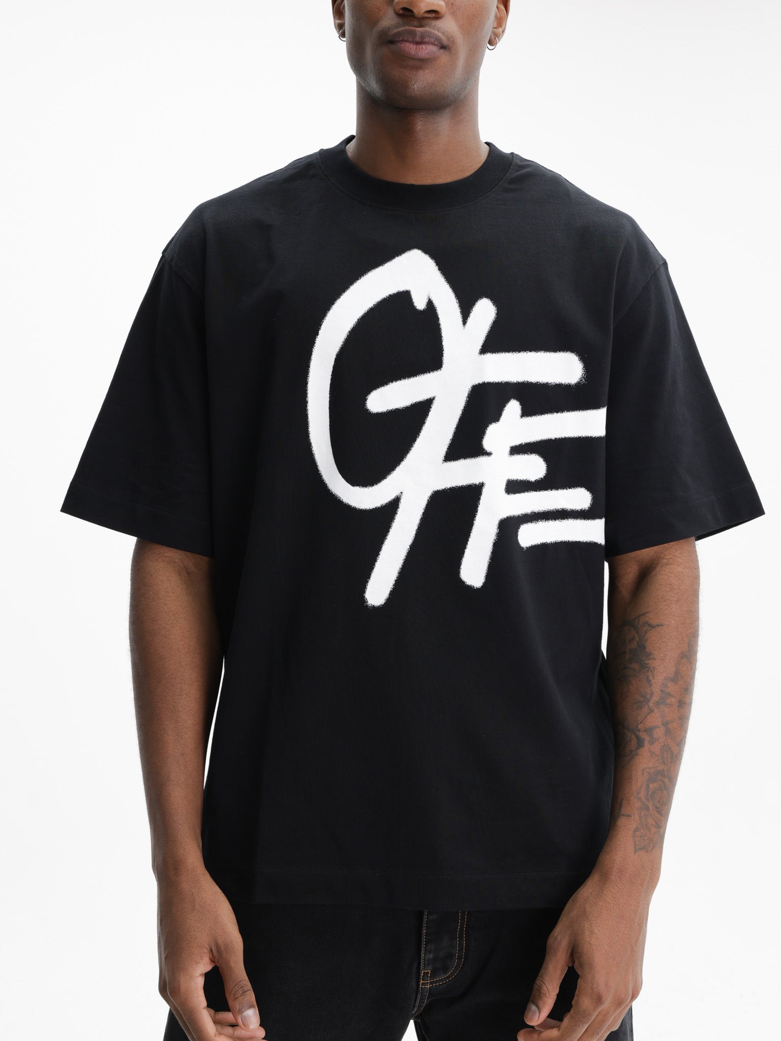 Off - White T-Shirt Shared Spray Logo Black