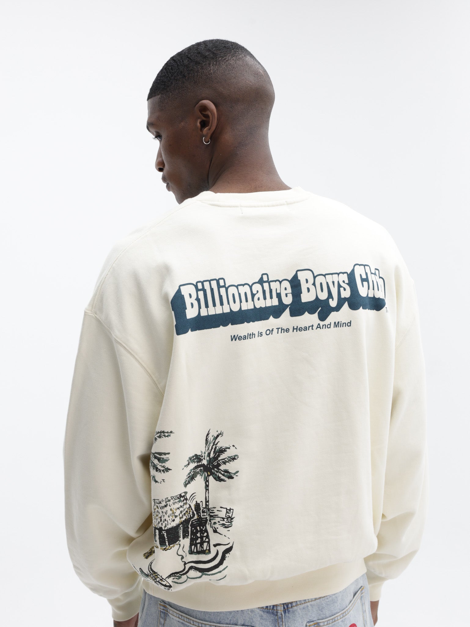 Billionaire Boys Club Sweater Ecru Souvenir Heavy Oversized Crewneck