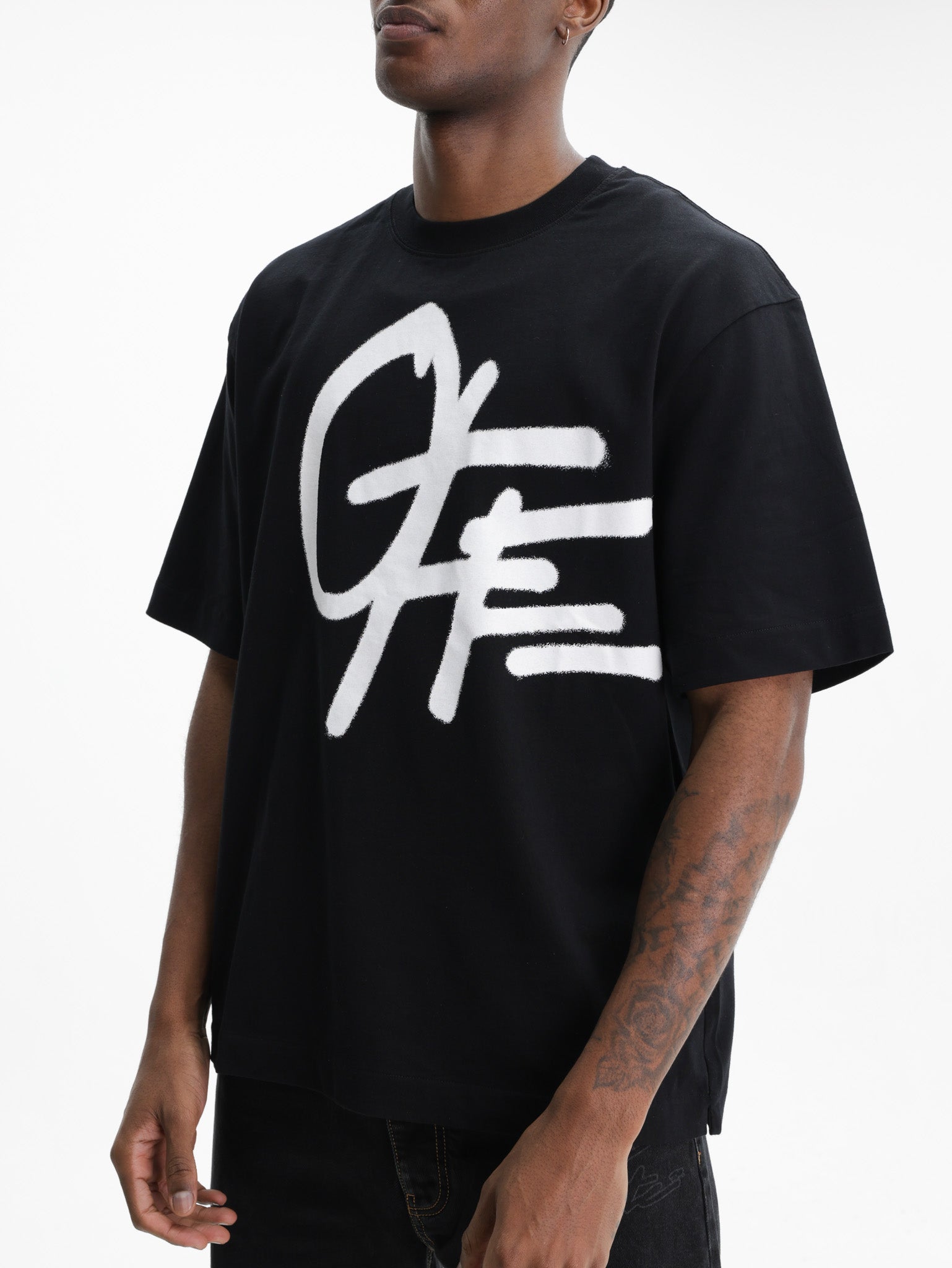 Off - White T-Shirt Shared Spray Logo Black