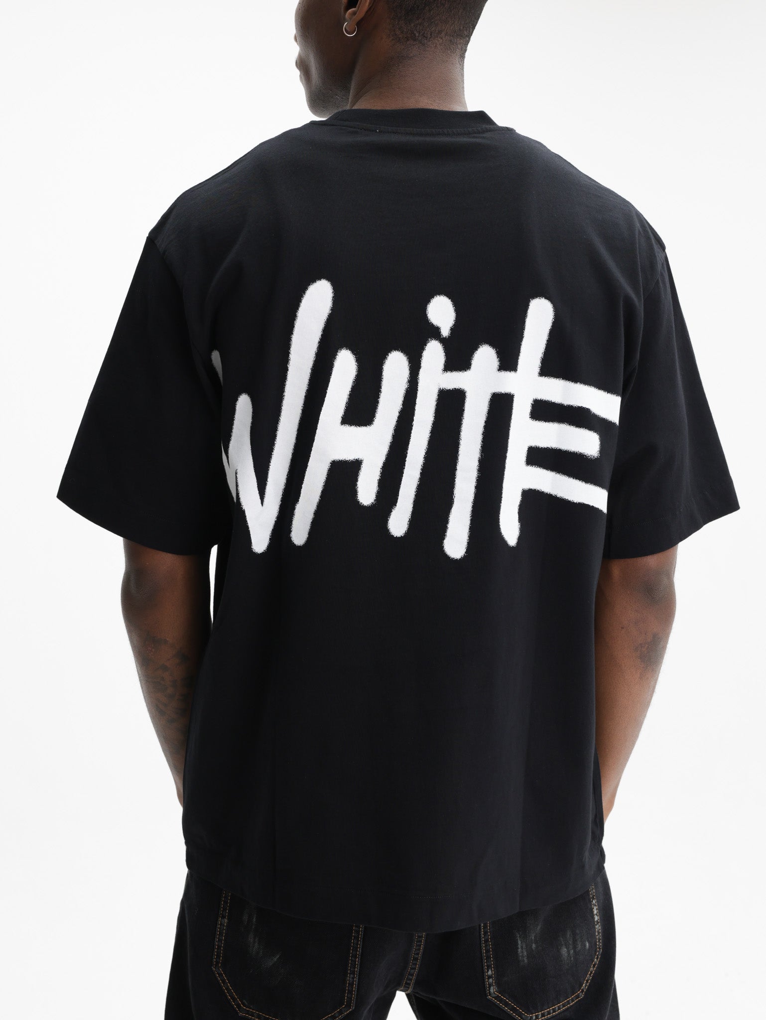 Off - White T-Shirt Shared Spray Logo Black