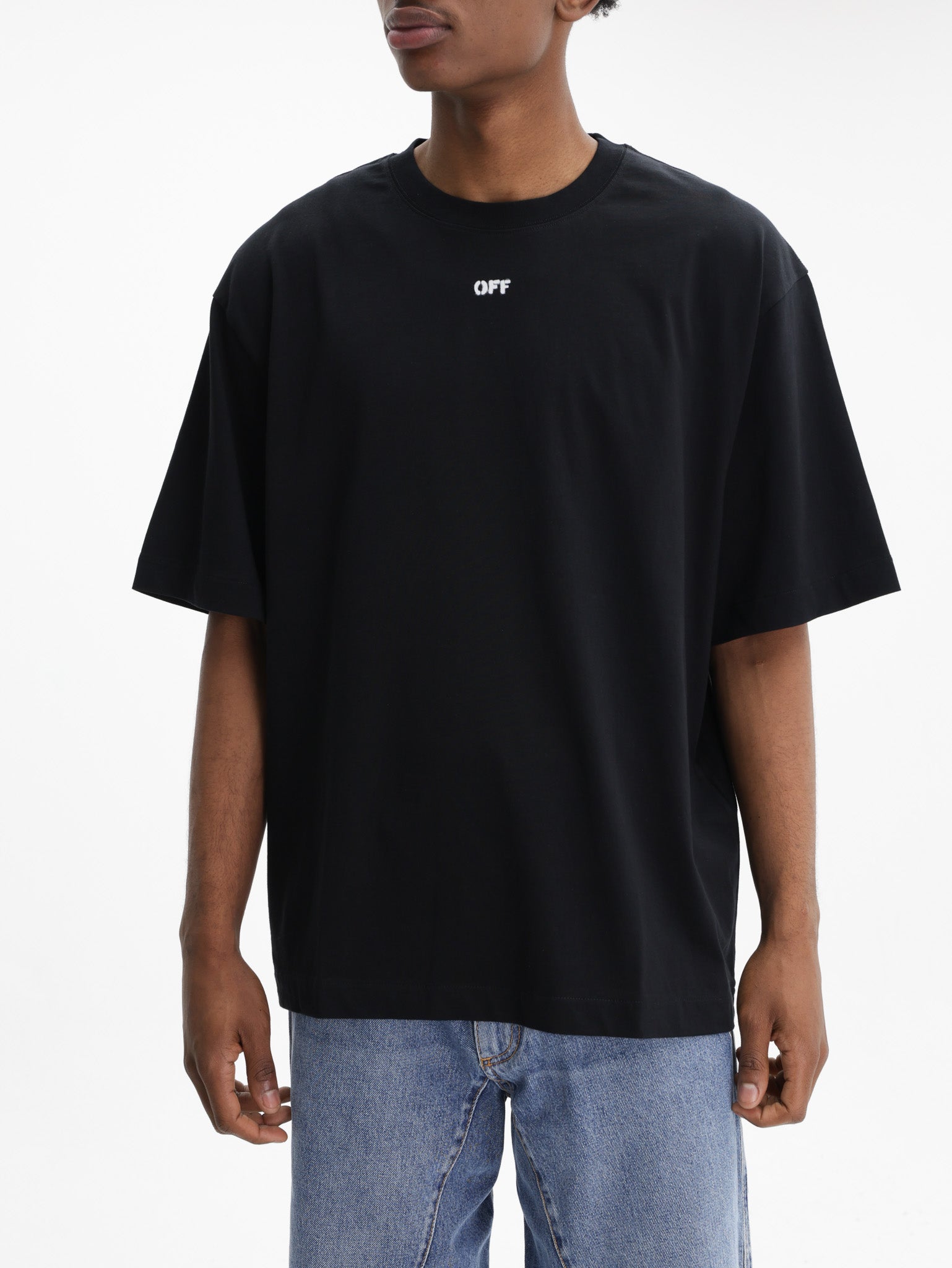 Off - White T-Shirt Rubbed Paint Arrows Black