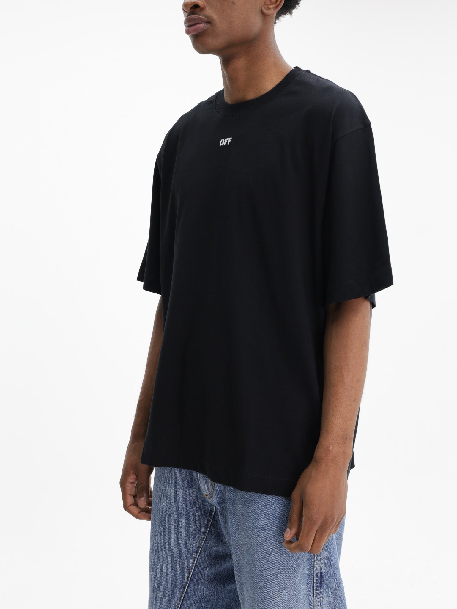 Off - White T-Shirt Rubbed Paint Arrows Black