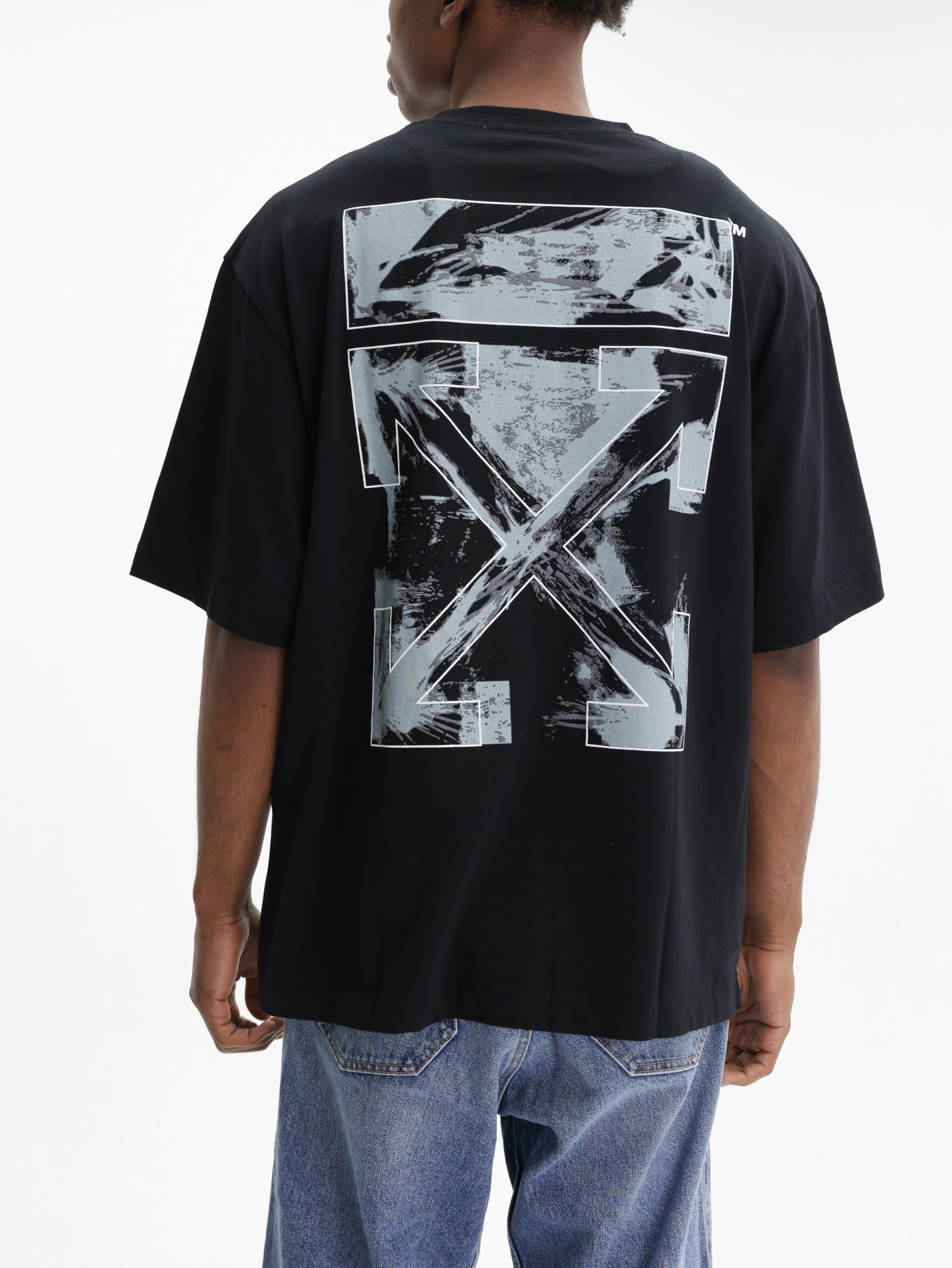 Off - White T-Shirt Rubbed Paint Arrows Black