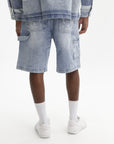 Billionaire Boys Club Denim Shorts Diamonds & Dollars Carpenter Light Wash Blue
