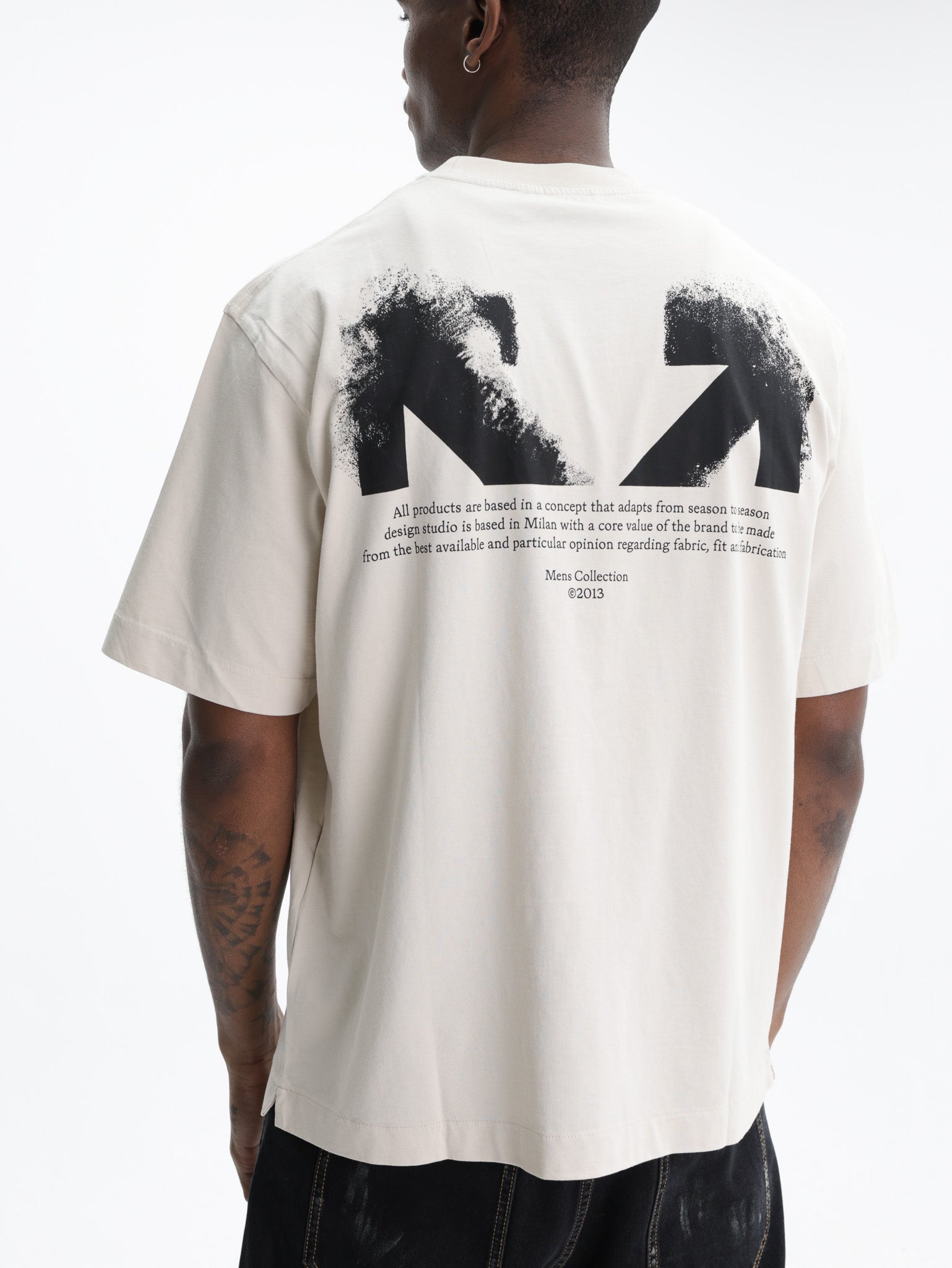 Off - White T-Shirt Half Arrows SS Skate Stone