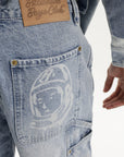 Billionaire Boys Club Denim Shorts Diamonds & Dollars Carpenter Light Wash Blue