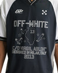Off - White T-Shirt Soccer V-neck Black
