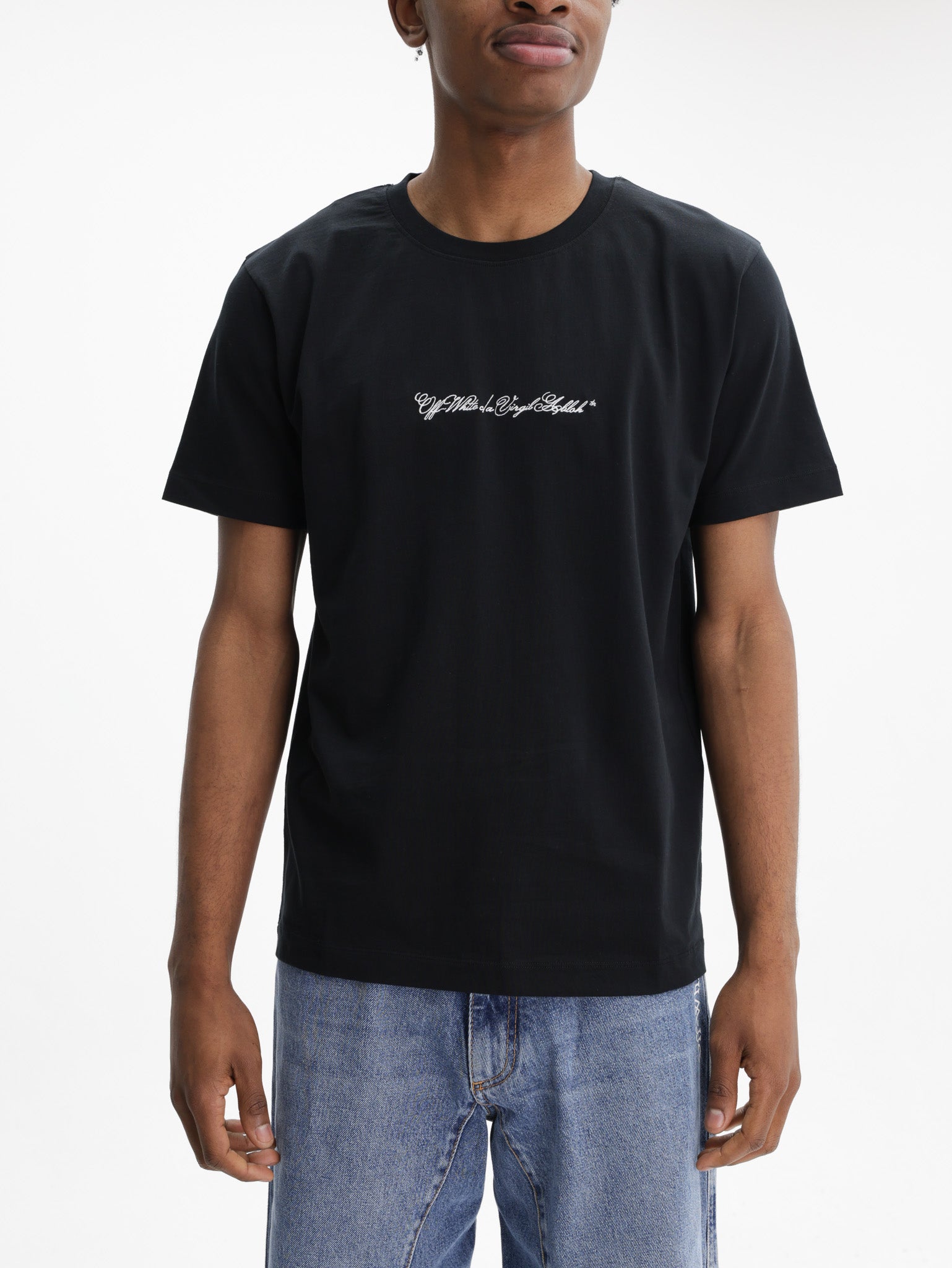 Off - White T-Shirt Script Arrow SS Slim Black