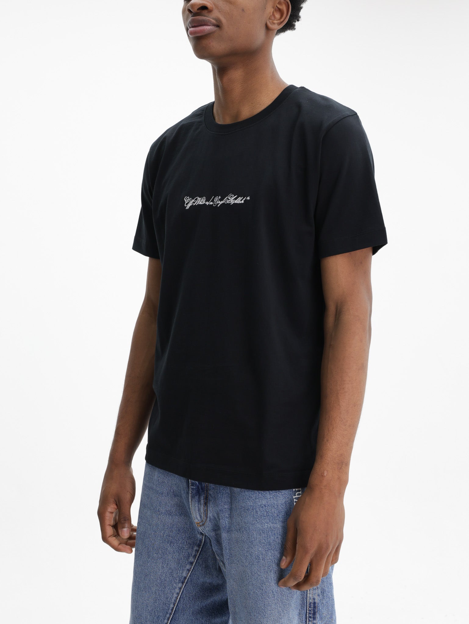 Off - White T-Shirt Script Arrow SS Slim Black