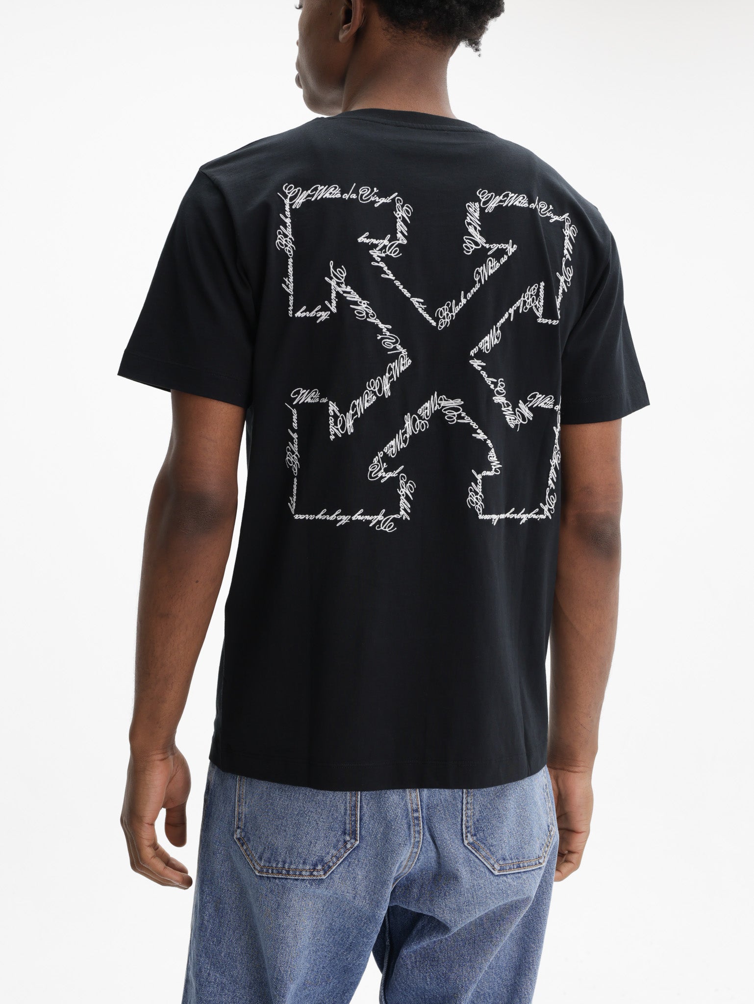 Off - White T-Shirt Script Arrow SS Slim Black