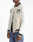 Off - White Jacket Leather Varsity Cream