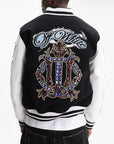 Off - White Jacket Jewels Leather Black