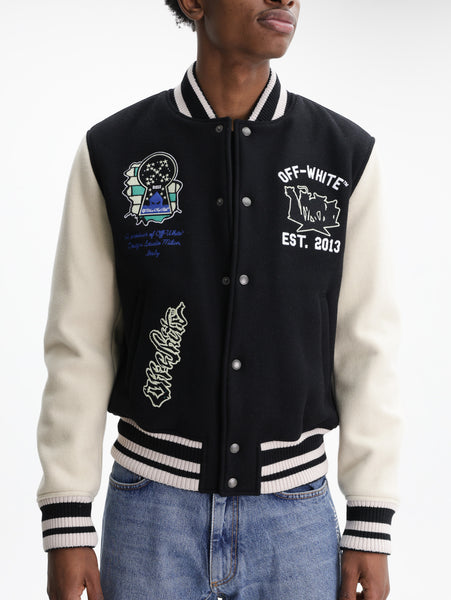 Off - White Jacket Panthers Varsity Black - AL Capone Premium