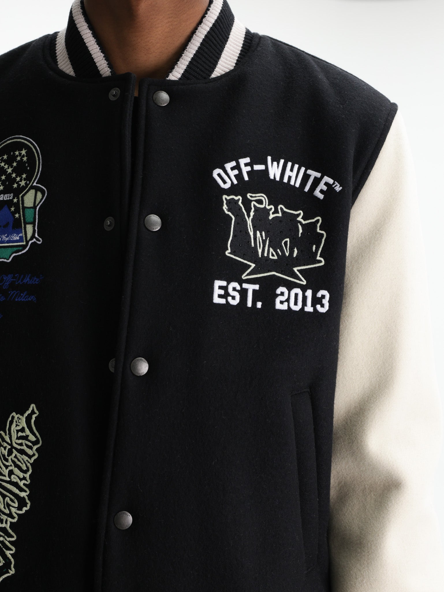 Off - White Jacket Panthers Varsity Black - AL Capone Premium
