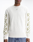 Off - White T-Shirt Diag Outline Knit Cream