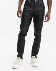 Purple Jeans Skinny Mono Embossed Film Black