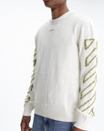 Off - White T-Shirt Diag Outline Knit Cream
