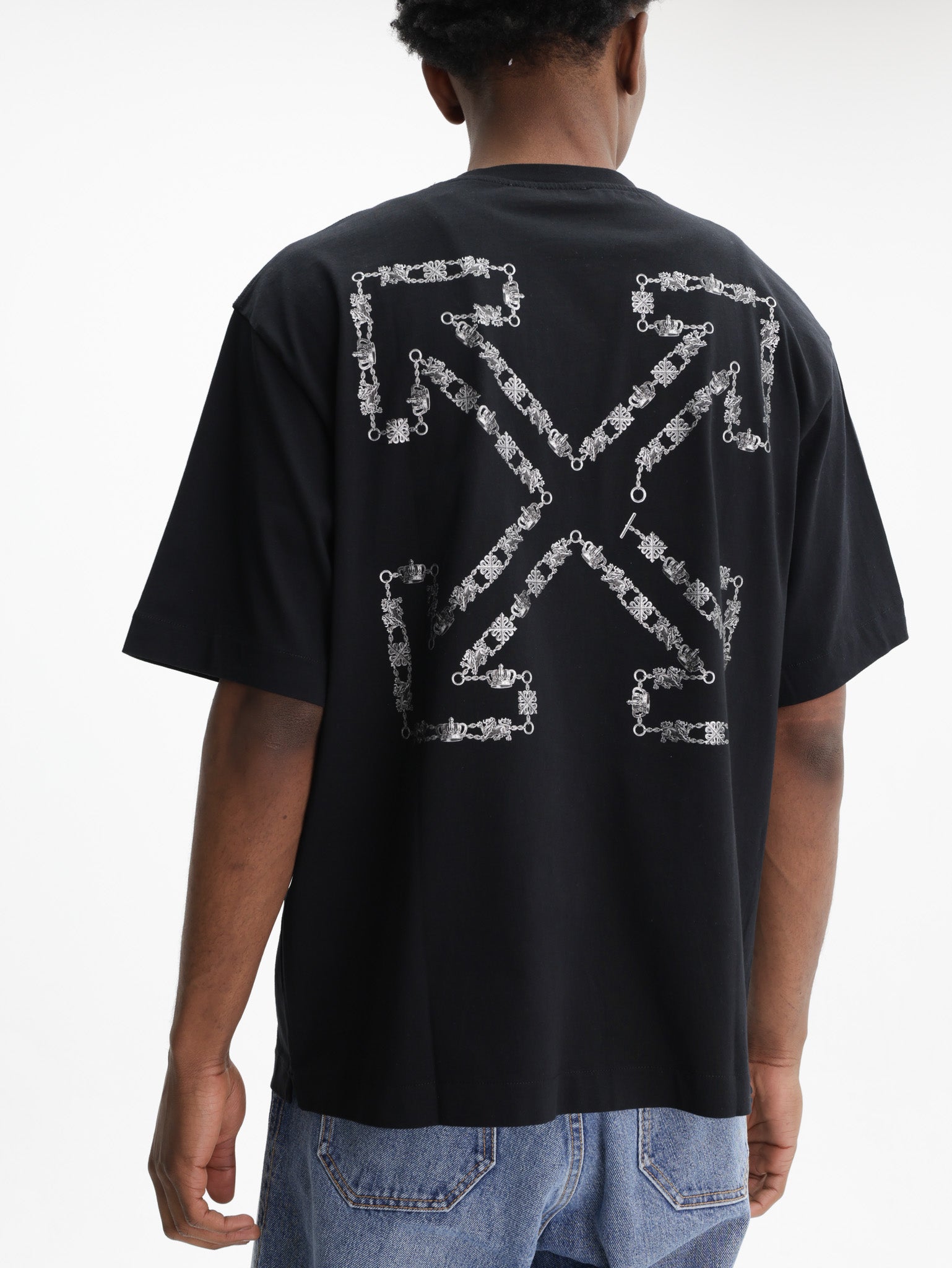 Off - White T-Shirt Chain Araldic Arrow Black