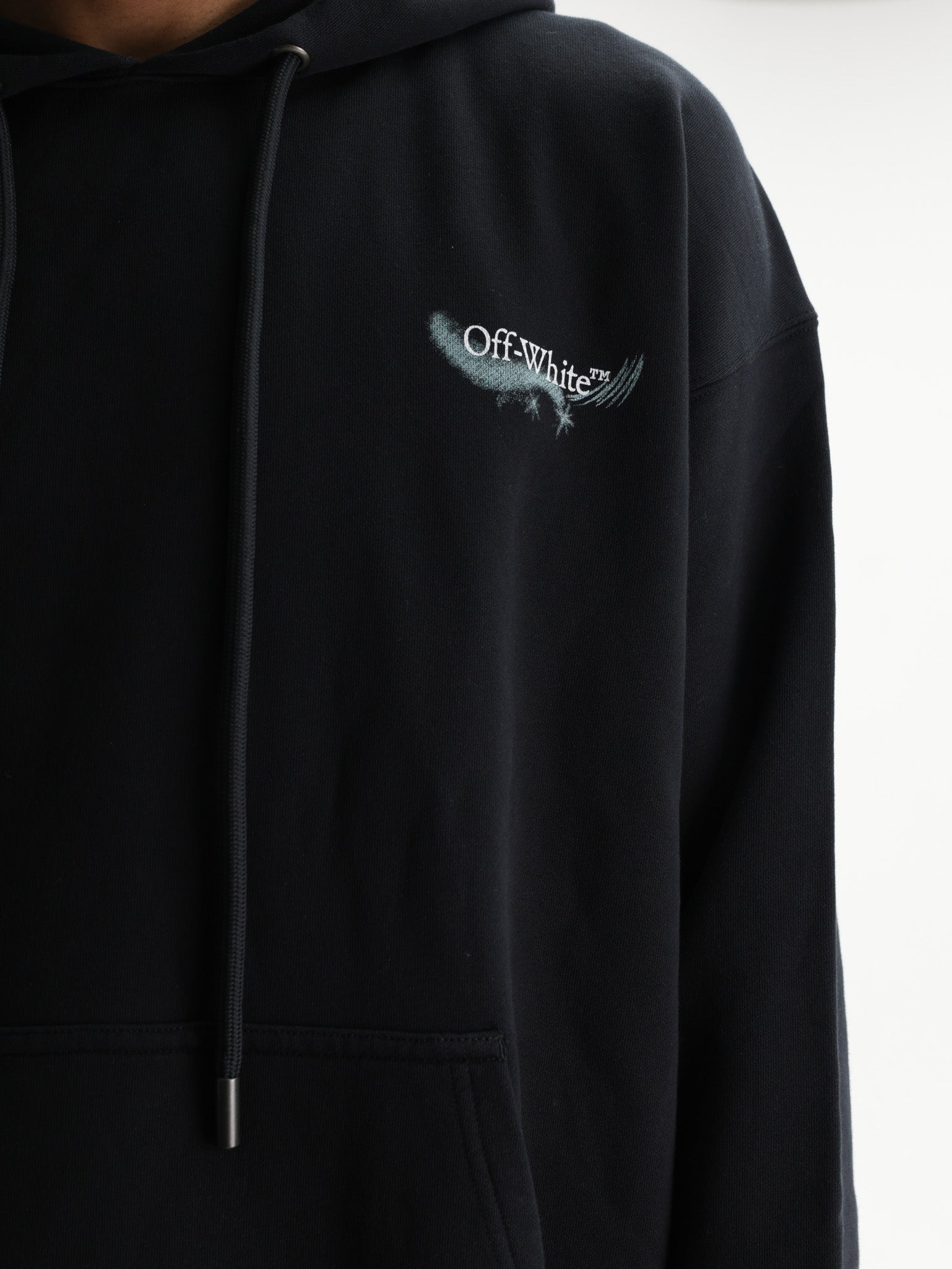 Off - White Hoodie Moon Skate Black