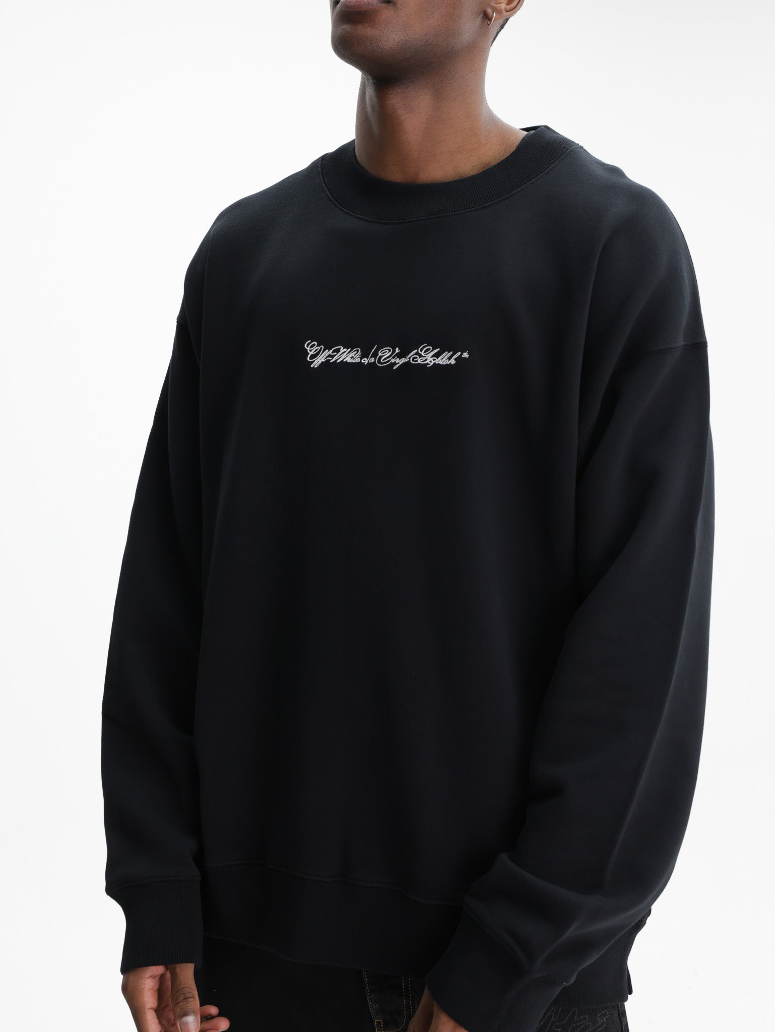 Off - White T-Shirt Script Arrow Skate Black