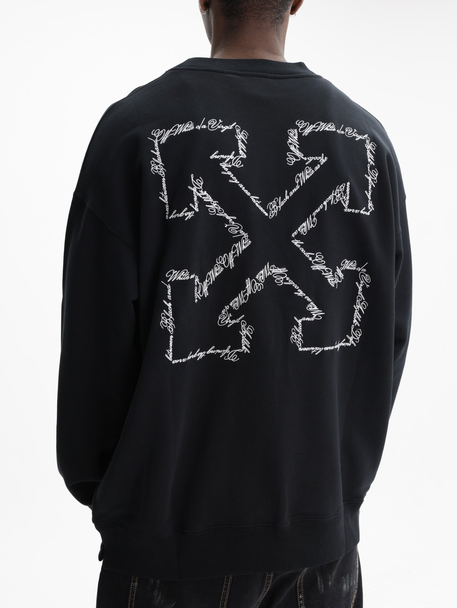Off - White T-Shirt Script Arrow Skate Black